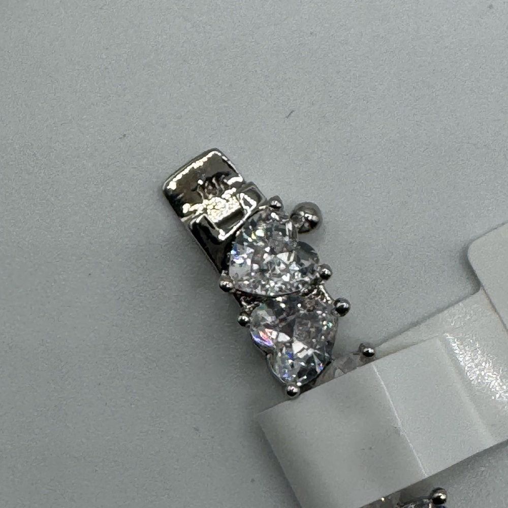 14k Heart Tennis Necklace - Picture 11 of 13